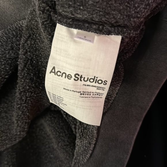 Acne Studios - gray drawstring hoodie cropped - Picture 5 of 11